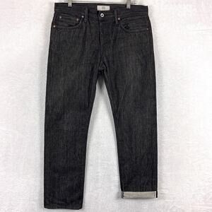 Jack Spade Jeans Mens 32 (34) Black Selvedge White Oak Cone Denim Button Fly USA